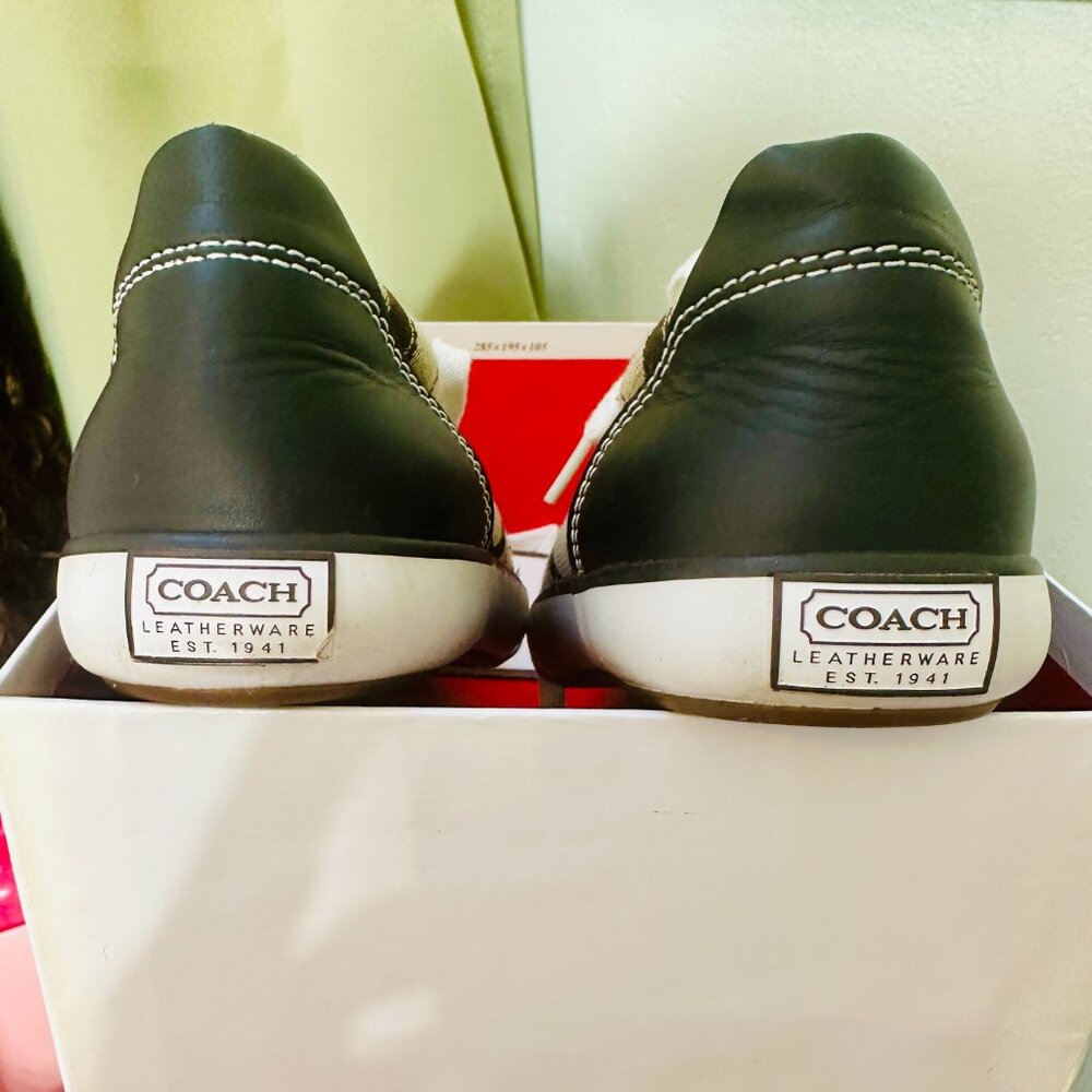 COACH Brown Leather Barrett Sneakers - Picture 5 of 7